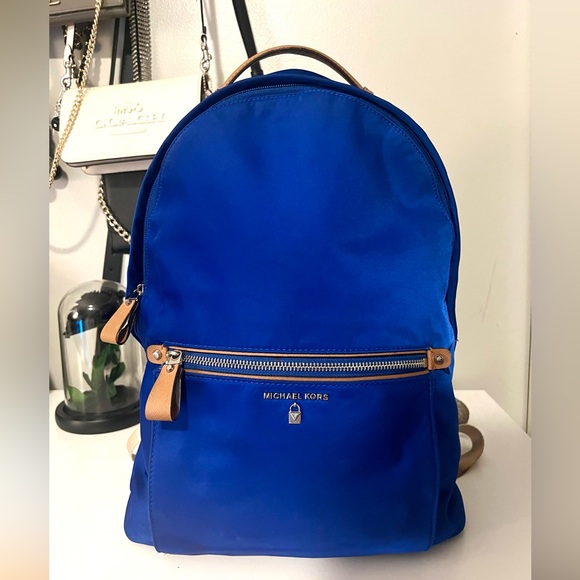 Michael Kors Royal Blue Nylon Kelsey Backpack - Picture 1 of 6